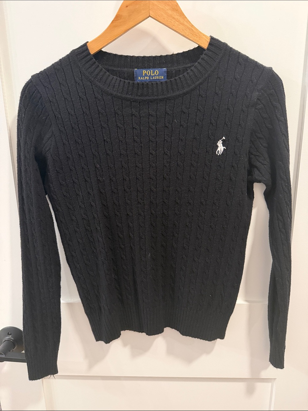 Polo by Ralph Lauren Black Cable Crewneck